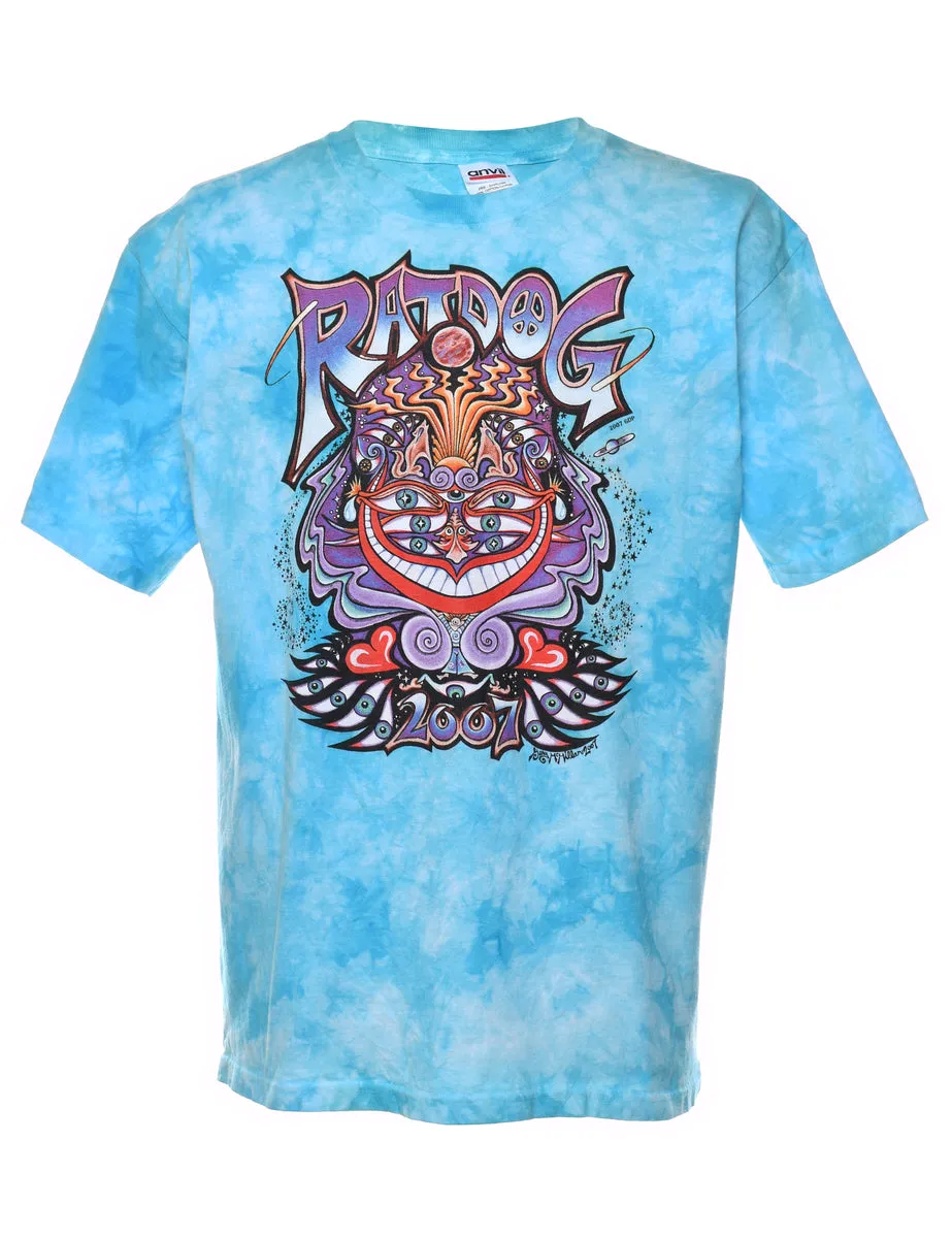 Tie Dyed RatDog Blue Band T-shirt - L