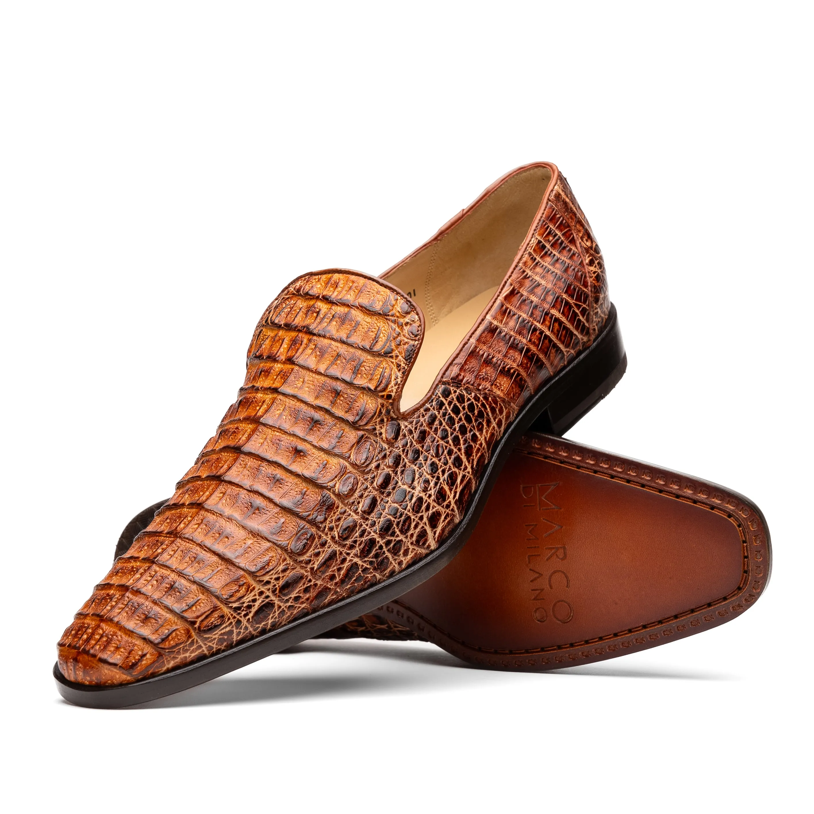 Trento-Rust Cognac Stripe | Marco Di Milano