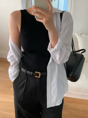 TWO WAY U-NECK KNIT TOP