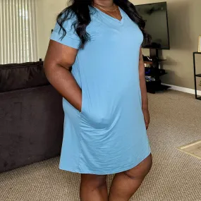 V-neck short sleeve dress