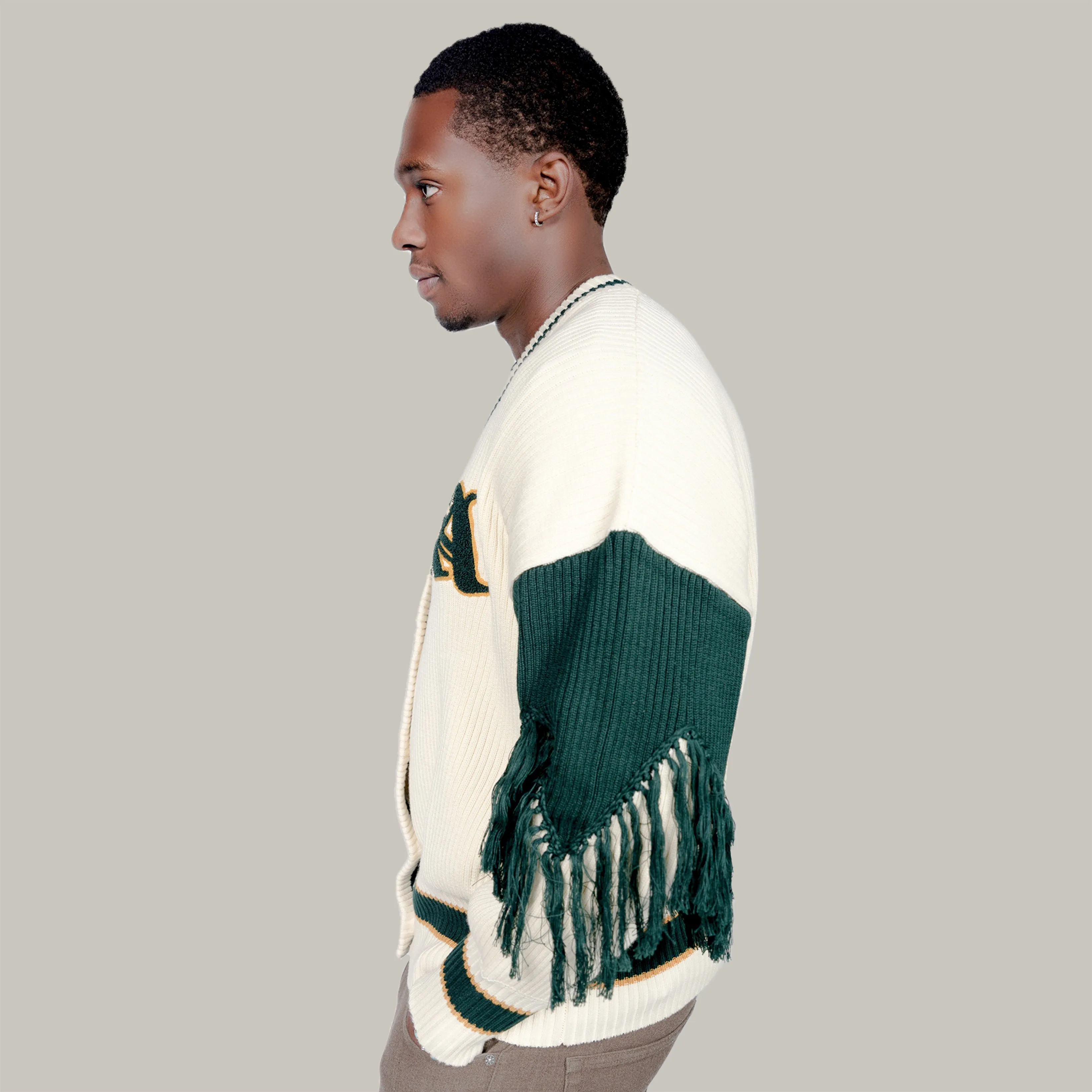 Varsity Cardigan Emerald Green