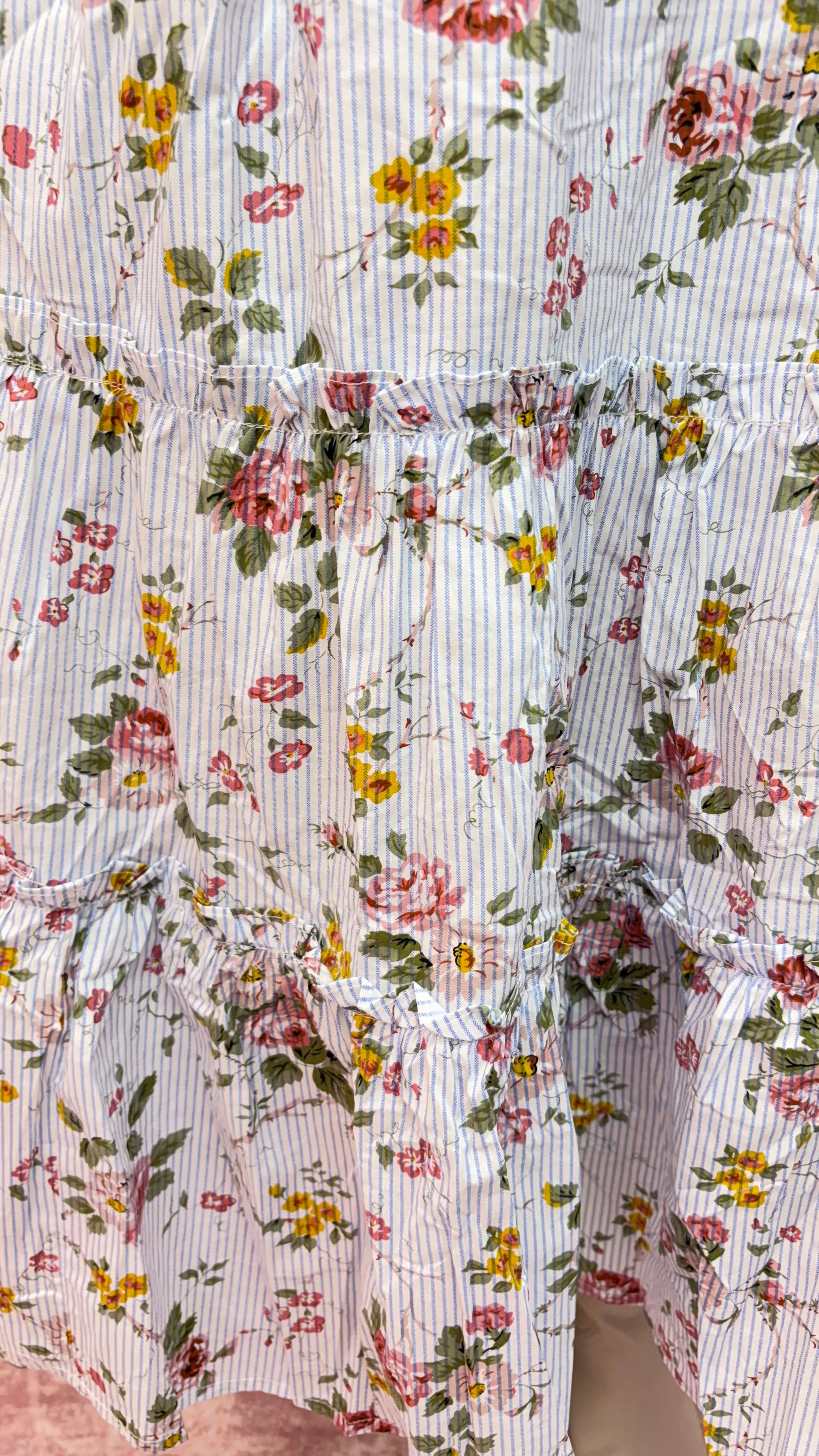 Vintage Floral Ruffle Midi Dress by Entro