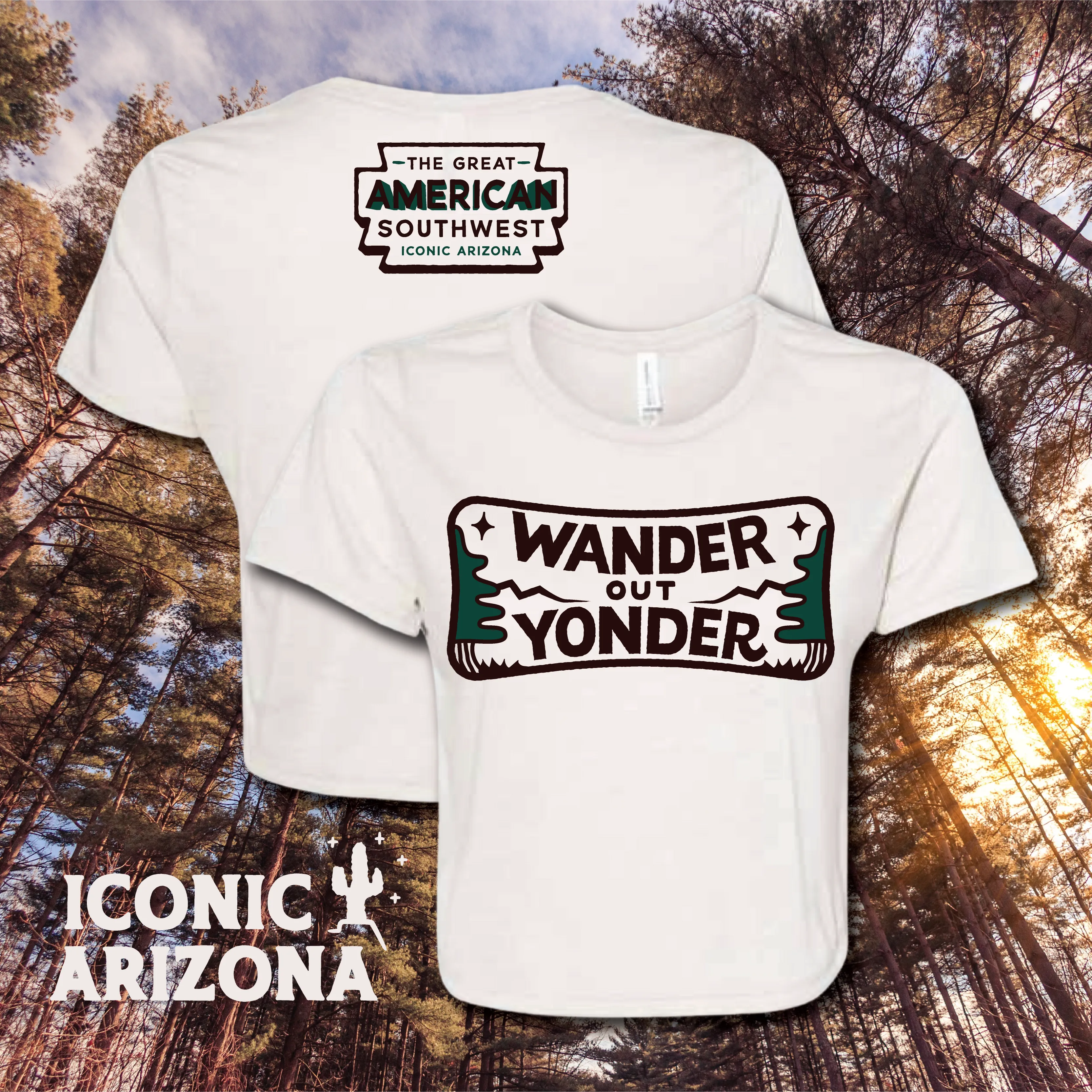 Wander Out Yonder Ladies Crop Tee - Final Sale