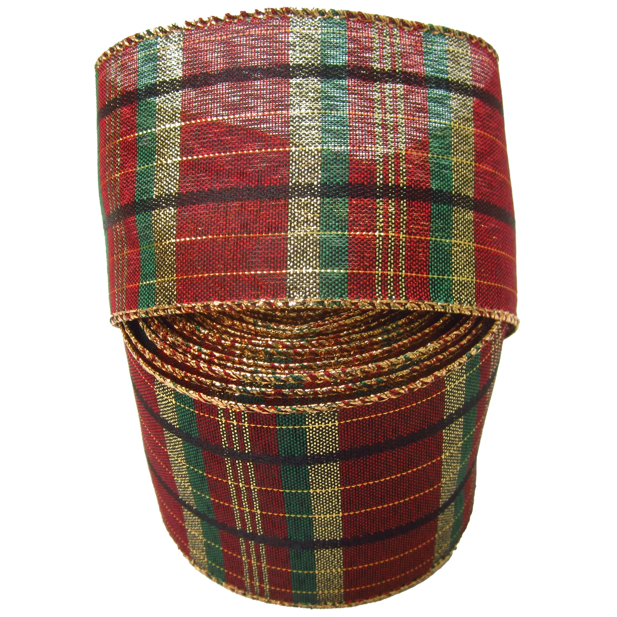 Wired Burgundy Plaid Ribbon (#40-2.5"Wx10Yards)