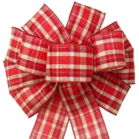 Wired Fireside Plaid Bow (2.5"ribbon~10"Wx20"L)