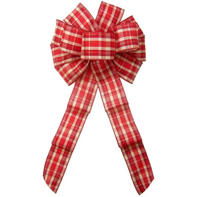 Wired Fireside Plaid Bow (2.5"ribbon~10"Wx20"L)