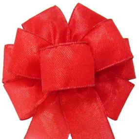 Wired Gleaming Bright Red Bow (2.5"ribbon~8"Wx16"L)