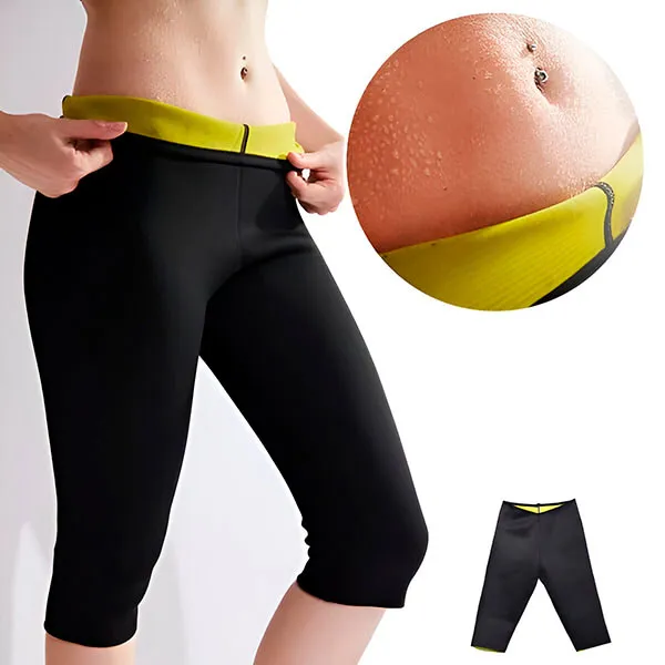 Women Waist Slimming Knee-Length Pants, Thermal Sweat Workout Pants