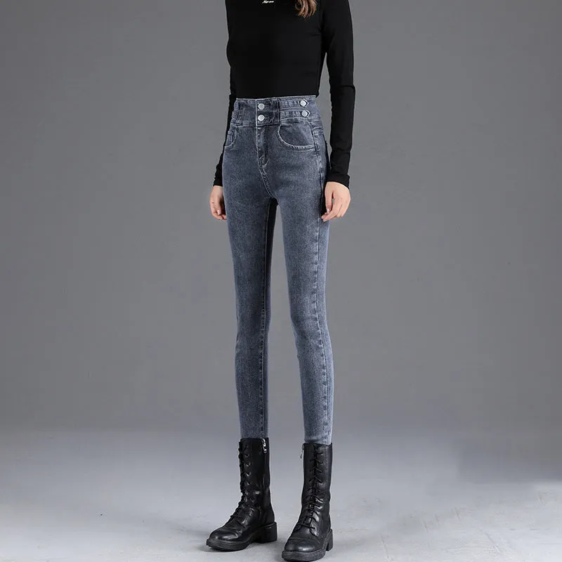 Women's High-Waisted Thick Plush - Lined Skinny Jeans