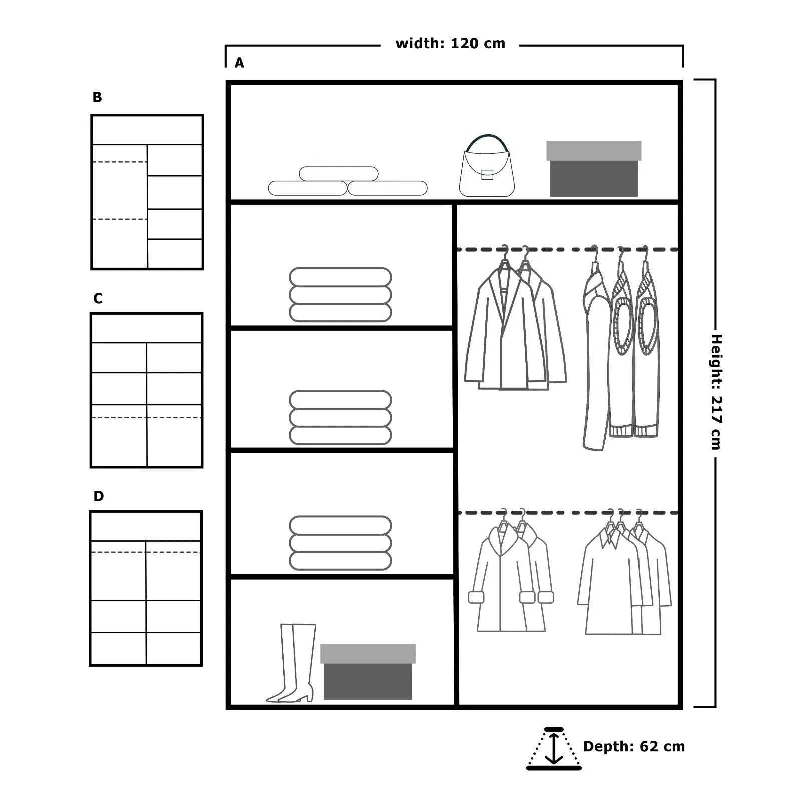 Zurish Stylish Sliding Mirror Door Wardrobe